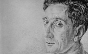 Alberto Savinio, Ritratto di Giorgio Castelfranco, matita su carta, Collezione privata