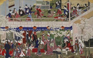 Kitagawa Utamaro, Cherry Blossoms at Yoshiwara, c. 1793. Wadsworth Atheneum Museum of Art, The Ella Gallup Sumner and Mary Catlin Sumner Collection Fund, 1957.17