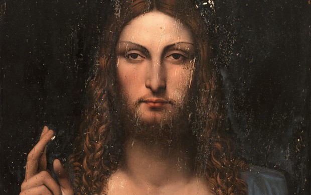 Leonardo da Vinci (1452 - 1519) e collaboratore Cristo come Salvator Mundi Olio su tavola di noce 68,6 x 48,9 cm Collezione privata (Ginevra, Svizzera)