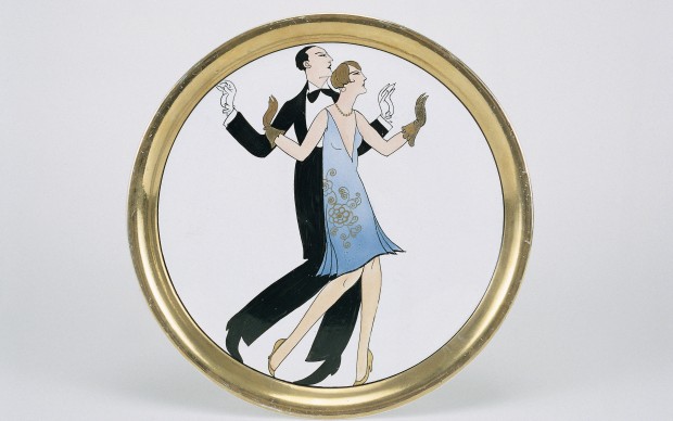 Eugenio Colmo (Golia), Ballerini di charleston, 1927, terraglia decorata a piccolo fuoco