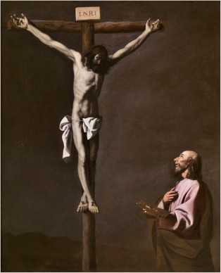 Francisco de Zurbarán, Cristo crucificado contemplado por un pintor, 1650. Madrid, Museo Nacional del Prado.