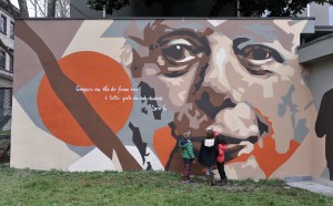 Inaugurazione del murales dedicato a Dario Fo e Franca Rame alla Civica Scuola Paolo Grassi