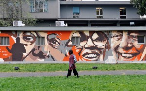 Inaugurazione del murales dedicato a Dario Fo e Franca Rame alla Civica Scuola Paolo Grassi