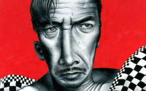 Jose Molina Il Grande Fratello 2017 matita grassa su carta cm 28,3 x 37,3 ©Ernesto Blotto