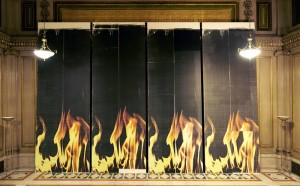 Untitled 2013 Quattro quadri Stampa a getto di inchiostro Epson UltraChrome K3 su lino 175 x 488 x 4 cm ciascuno Veduta dell’allestimento a 2013 Carnegie International, Carnegie Museum of Art, Pittsburgh, PA, 2013