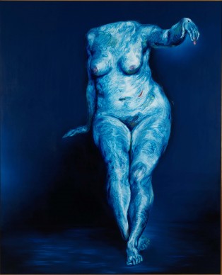 Glenn Brown, Die Mutter des Künstlers, 2016. Oil on panel, 200 x 162 cm (78 3/4 x 63 3/4 in) © Glenn Brown. Photo Steve Plaszt