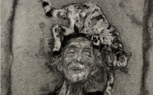 Giancarlo Vitali.La dama dei gatti 2°.1986.acquaforte_acquatinta