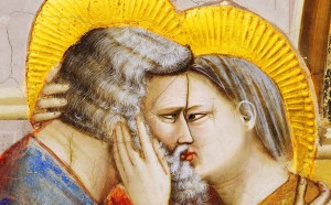 Giotto, Incontro tra Gioacchino e Anna alla Porta d'Oro, dettaglio, Cappella degli Scrovegni - Padova