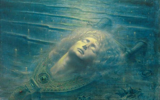 Jean Delville The Death of Orpheus (Orphée mort), 1893 Oil on canvas, 79.3 x 99.2 cm Royal Museums of Fine Arts, Belgium © 2017 Artists Rights Society (ARS), New York/SABAM, Brussels Photo: © Royal Museums of Fine Arts, Belgium, Brussels: J. Geleyns-Ro scan