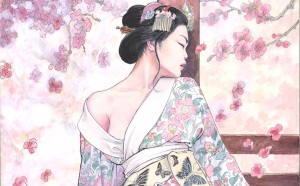 Milo Manara, illustrazione di Madama Butterfly, dettaglio, credits Milo Manara 2017