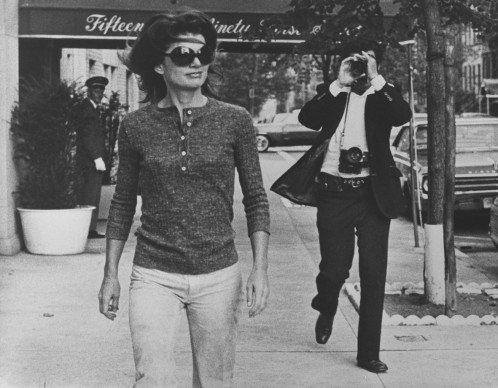 Jacqueline Kennedy Onassis and Ron Galella on Madison Avenue, New York. October 7, 1971. © Ron Galella