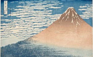Katsushika Hokusai, Giornata limpida col vento del sud (o Fuji Rosso), dalla serie Trentasei vedute del monte Fuji, 1830-1832 circa, Kawasaki Isago no Sato Museum