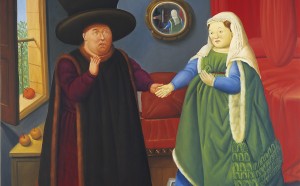 Fernando Botero, Coniugi Arnolfini, 2006. Olio su tela, 205x165 cm