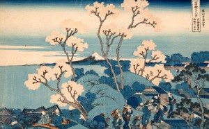 Katsushika Hokusai, Il Fuji da Gotenyama presso Shinagawa sul Tōkaidō, dalla serie Trentasei vedute del monte Fuji, 1830-1832 circa, Kawasaki Isago no Sato Museum