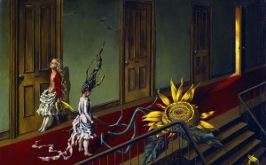 Dorothea Tanning (1910-2012) Little Nocturnal Serenade Eine Kleine Nachtmusik) 1943 Oil on canvas 40.7 x 61 cm Tate: Purchased with assistance from the Art Fund and the American Fund for the Tate Gallery 1997 © Tate, London 2017 © The Estate of Dorothea Tanning / ADAGP, Paris/ VEGAP, Málaga, 2017