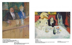 Henri de Toulouse-Lautrec, Au Café: le consommateur et la caissière chlorotique. Pablo Picasso, Les Henri de Toulouse-Lautrec, Au Café: le consommateur et la caissière chlorotique. Pablo Picasso, Les Soupeurs, 1901Souperus, 1901