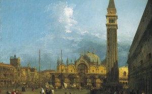 Canaletto, Piazza San Marco looking East towards the Basilica and the Campanile, c.1723-4, Royal Collection Trust