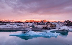 Daisy Gilardini, Iceberg nel lago glaciale Jökulsárlón all’alba, Islanda