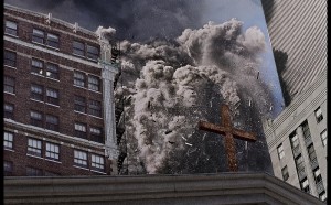 James Nachtwey, Crollo della torre sud del World Trade Center. New York, USA, 2001 © James Nachtwey