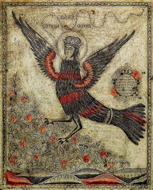 Lubok, "Raiska ptica Siren (L'uccello del paradiso, Sirin), secondo quarto del XIX secolo. Milano Collezione privata