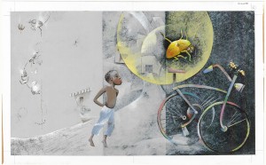 Letizia Galli, un'illustrazione del libro Come una farfalla, in mostra a Venezia