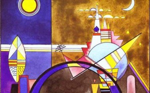 Wassily Kandinsky, Bühnenentwürfe zu Musorgsky – bilder einer Ausstellung, Aufführung im Friedrich-Theater, Dessau am 4. April 1928, Musiche: Artur Rother, Regia: Georg Hartmann – Bild XVI, Das Große Tor von Kiew, Colonia, Theaterwissenschaftliche Sammlung Schloss Wahn