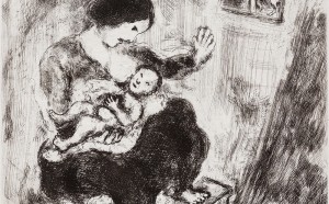Marc Chagall, Il lupo, la madre e il bambino, acquaforte