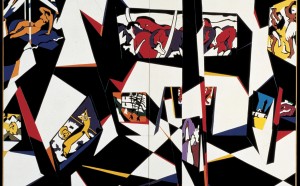 Ugo Nespolo, Museo espressionista, 1985, acrilici su legno, 180 x 180 cm