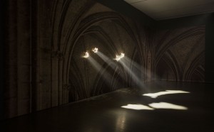 Yann Pocreau, Cathédrale, 2013 Print on wallpaper, lighting system, smoke machine, interventions. In process of acquisition © Yann Pocreau, 2017 Photo: Richard-Max Tremblay