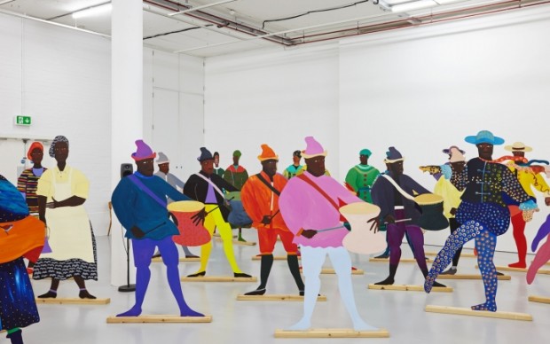Lubaina Himid Naming the Money 2004 Installation view of Navigation Charts, Spike Island, Bristol 2017 Courtesy of the artist, Hollybush Gardens, and National Museums, Liverpool Photo: Stuart Whipps