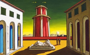 Giorgio De Chirico, Piazza d'Italia, 1930, olio su tela, 50 x 60 cm