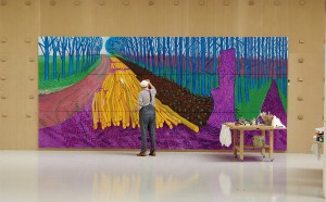 David Hockney Painting "Winter Timber" in Bridlington, July 2009 © David Hockney Photo Credit: Jean-Pierre Gonçalves de Lima