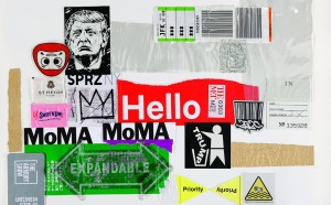 Pablo Echaurren, Sticky City, Collage, 35 x 50 cm, 2017. Collezione privata. Foto: © Massimiliano Ruta