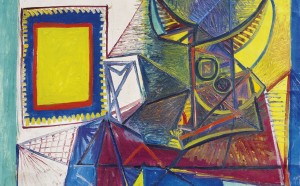 Pablo Picasso, Natura morta con testa di toro, 1942, olio su tela, 72 x 98 cm