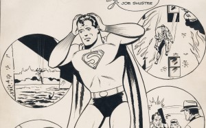 Page one of lost Siegel and Shuster Superman story "Too Many Heroes." (Graphic: Business Wire)