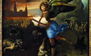 Raffaello San Michele e il drago, 1505 c. Musée du Louvre, Parigi credits : Paris, Musée du Louvre, Département des Peintures