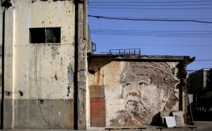 Vhils (Alexandre Farto b. 1987). Untitled, Mural in Shanghai, 2012. Courtesy of the artist. Photo courtesy of the artist