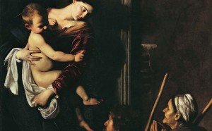 Caravaggio, La Madonna dei Pellegrini, 1604-1606, Roma, Basilica di Sant'Agostino in Campo Marzio