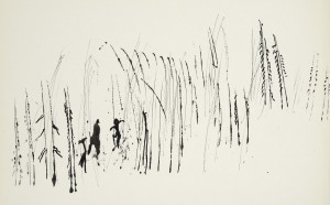 Henri Michaux Untitled, 1944 India ink on paper 240 x 320 mm Private collection © Archives Henri Michaux, VEGAP, Bilbao, 2018 Photo: Jean-Louis Losi
