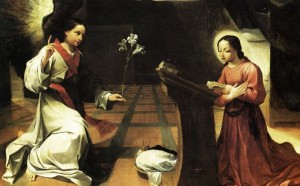 Ludovico Carracci, Annunciazione, olio su tela, cm 210×230, 1585, Pinacoteca Nazionale, Bologna.