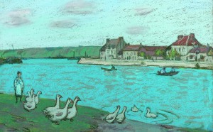 Alfred Sisley, Les oies au bord du Loing, 1890-1894, collection privée, photo Eric Frigièr