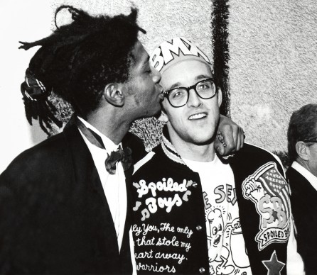 George Hirose, Jean-Michel Basquiat and Keith Haring at the opening of Julian Schnabel, Whitney Museum of American Art, New York, 1987 © George Hirose, 1987