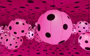 Yayoi Kusama. Dots Obsession –Love Transformed Into Dots, 2007, at the HirshhornMuseum and Sculpture Garden. Mixed media installation. Courtesy of Ota Fine Arts, Tokyo/Singapore; Victoria Miro, London; David Zwirner, New York. © Yayoi Kusama. Photo by Cathy Carver