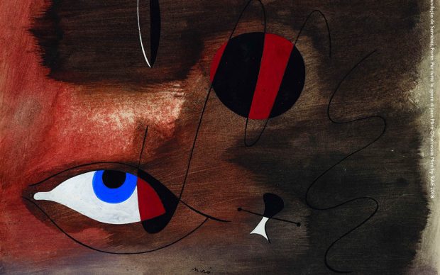 Joan Miró, Apparitions, 30 ago 1935. Gouache e inchiostro di china su carta, 30.5x37 cm. Filipe Braga, © Fundação de Serralves, Porto. Per tutte le opere di Joan Miró ©Successió Miró by SIAE 2018