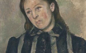Paul Cézanne, Madame Cézanne in a Striped Dress, 1890–1892, Philadelphia Museum of Art: The Henry P. McIlhenny Collection in memory of Frances P. McIlhenny, 1986