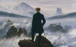Caspar David Friedrich, Wanderer above the Sea of Fog, around 1817 Oil on canvas, 94.8 x 74.8 cm Hamburger Kunsthalle© SHK / Hamburger Kunsthalle / bpk / Elke Wal-ford