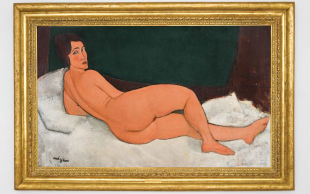 Amedeo Modigliani, Nu couché (sur le côté gauche), 1917. Courtesy of Sotheby’s