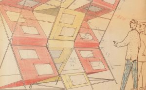 Elemento pubblicitario per Padiglione Agip Eni alla Mostra Internazionale del Petrolio Fiera di Napoli 1955 Progetto allestimento Achille e Pier Giacomo Castiglioni