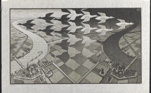 M. C. Escher, Day and Night, 1938, Boston Public Library