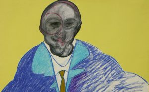 Francis Bacon, Figura seduta, 1992, pastello e collage su carta